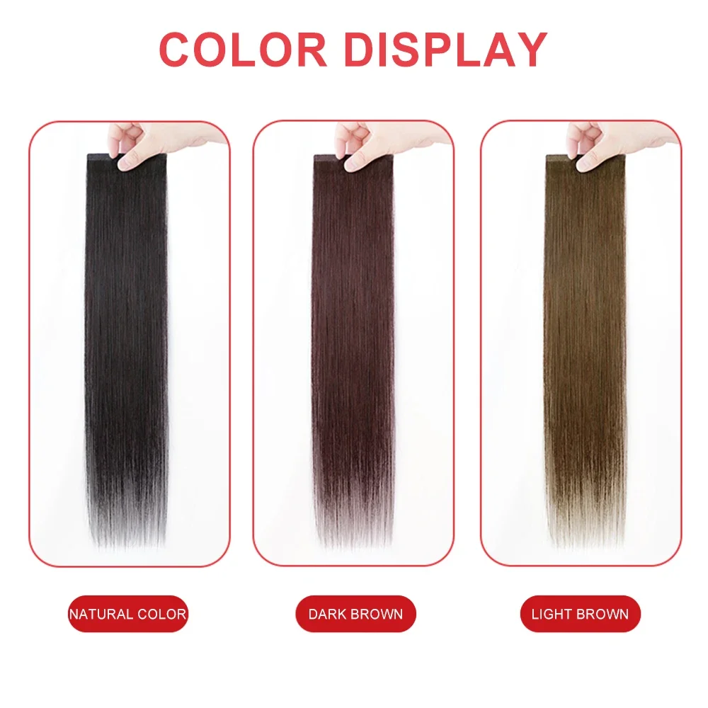 Clip in Hair Extensions Real Human Hair,3pcs Human Hair Extensions Straight Silky, Dark Brown Hair Extensions for Women