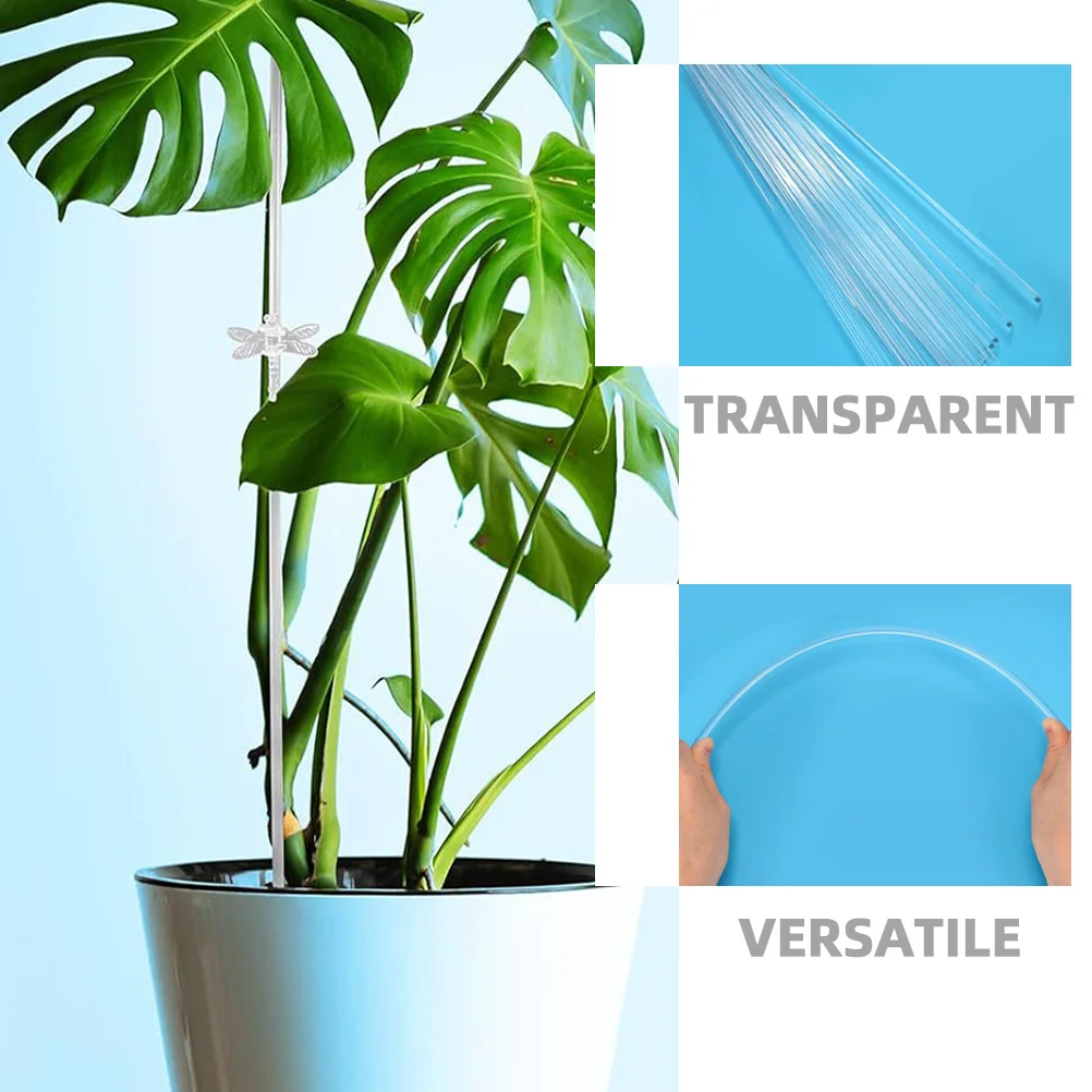 

20Sets Transparent Plant Stakes Acrylic Stem Support Poles for Vine Climbing Garden Accessories Plant Stakes Stem Support Pole
