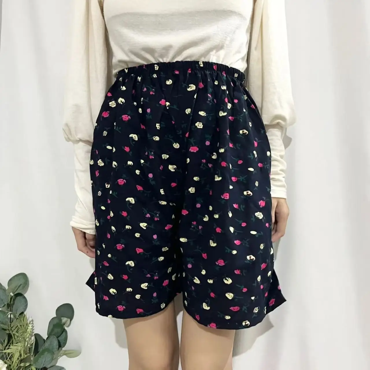 Summer Home Shorts Women's Cotton Slimming Wide Leg Pants Sports Thin Casual Pants Loose Plaid Pajama Plaid Short Pants