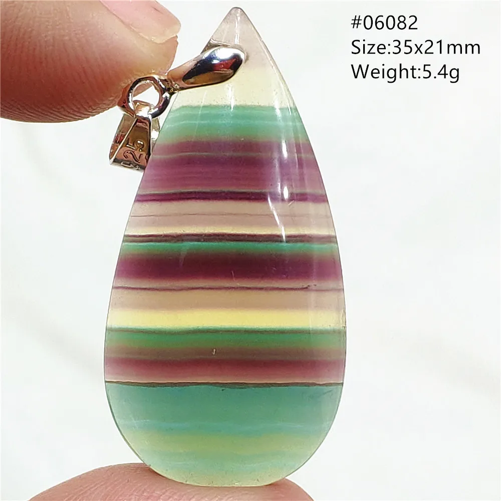 Natuurlijk Groen Geel Fluoriet Quartz Hanger Ketting Waterdruppel Kristal Kleurrijke Fluoriet Regenboog Sieraden Zeldzame Vrouw Mannen Aaaaa