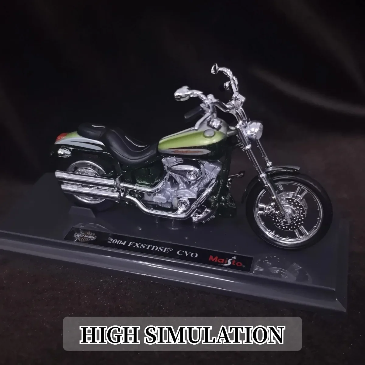 한정판 1:18 스케일 HD 2004 FXSTDSE CVO 미니 오토바이 모델, 레플리카 차량 모토 미니어처 피규어 어린이 크리스마스 선물 장난감