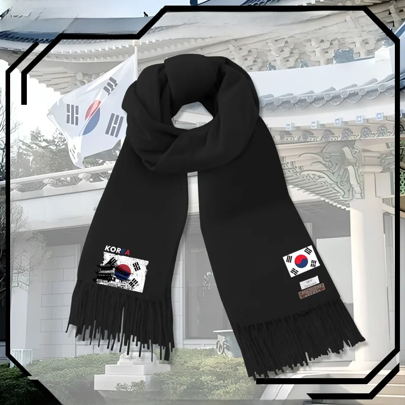 

Шарф с принтом логотипа здания Чунгхуа Президентской резиденции, унисекс, молодежный, повседневный, теплый, шаль, утеплитель для шеи, полиэстер