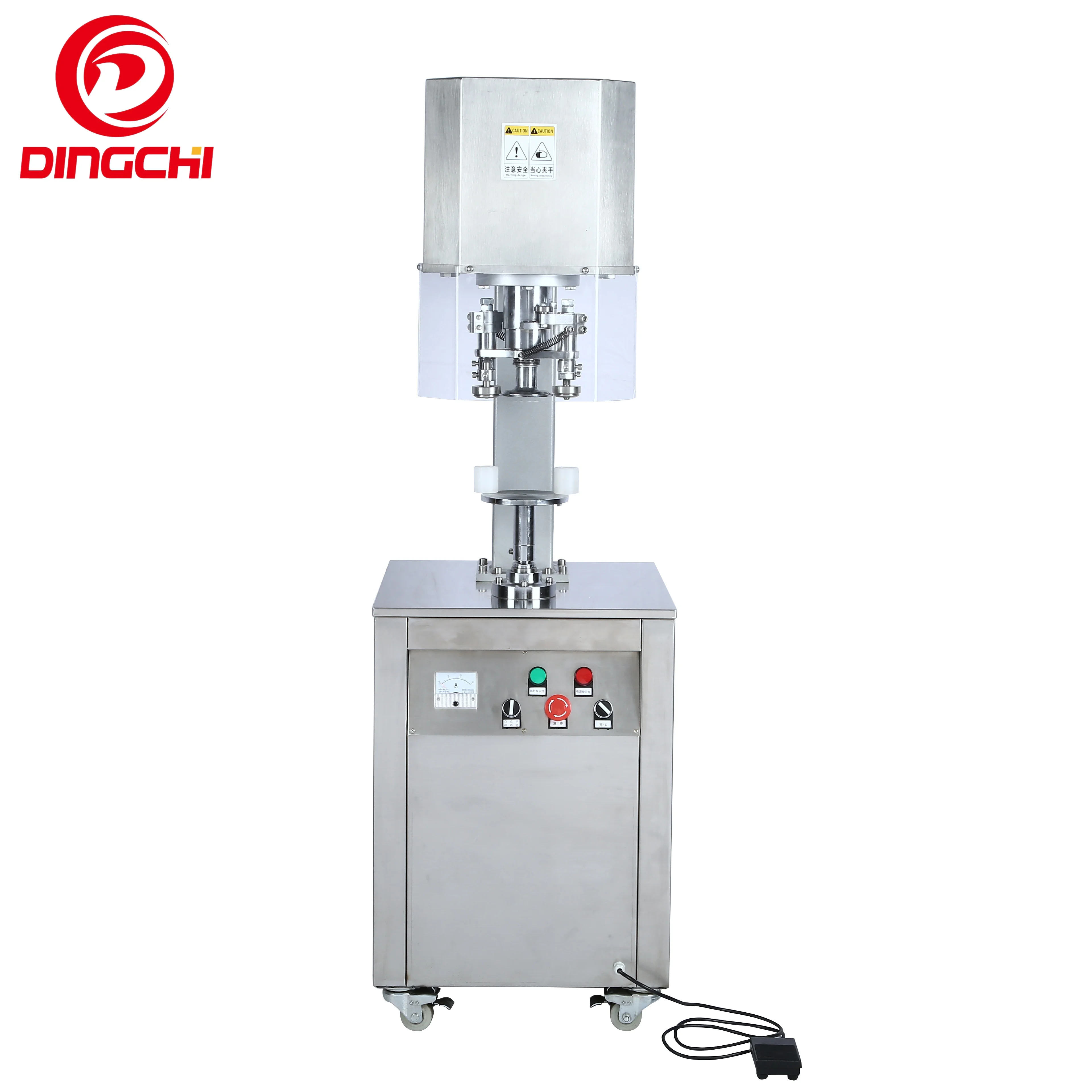 Vertical Non Rotary Semi-Automatic Electric Beverage Tin Can & Bottle Seamer Canning Machine