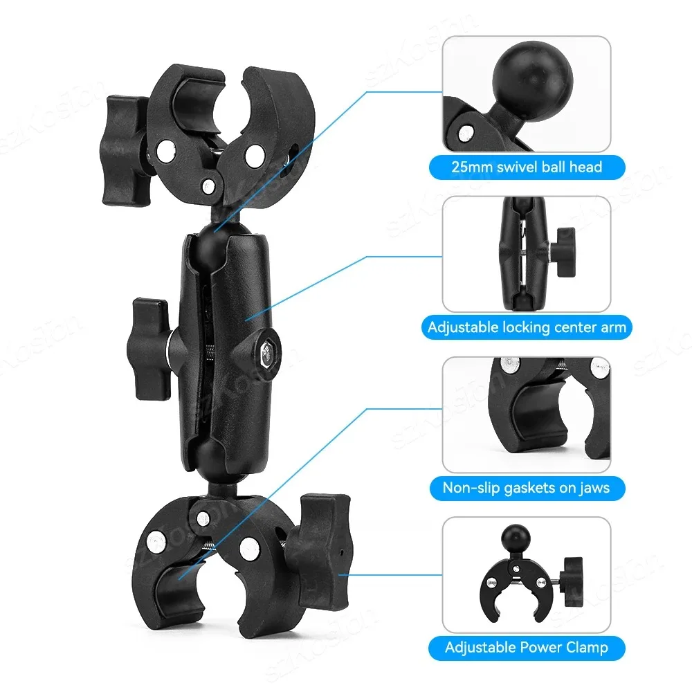 Motorcycle Bike Invisible Selfie Stick Monopod Handlebar Mount Bracket for GoPro Hero 13 12 11 Insta360 OneX3 X4 DJI Accessories