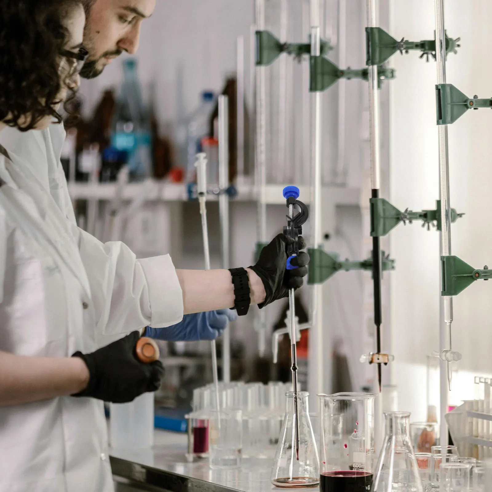 

4 Pcs Cross Clip Accessories Lab Retort Clamps Wire Apparatus Clips Black Adjustable Holders