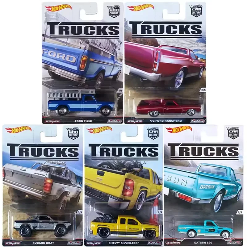

Набор грузовиков серии Hot Wheels Premium Car Culture 2016 Ford Chevy Datsun, коллекционные модели автомобилей 1:64, игрушки для мальчиков, подарок