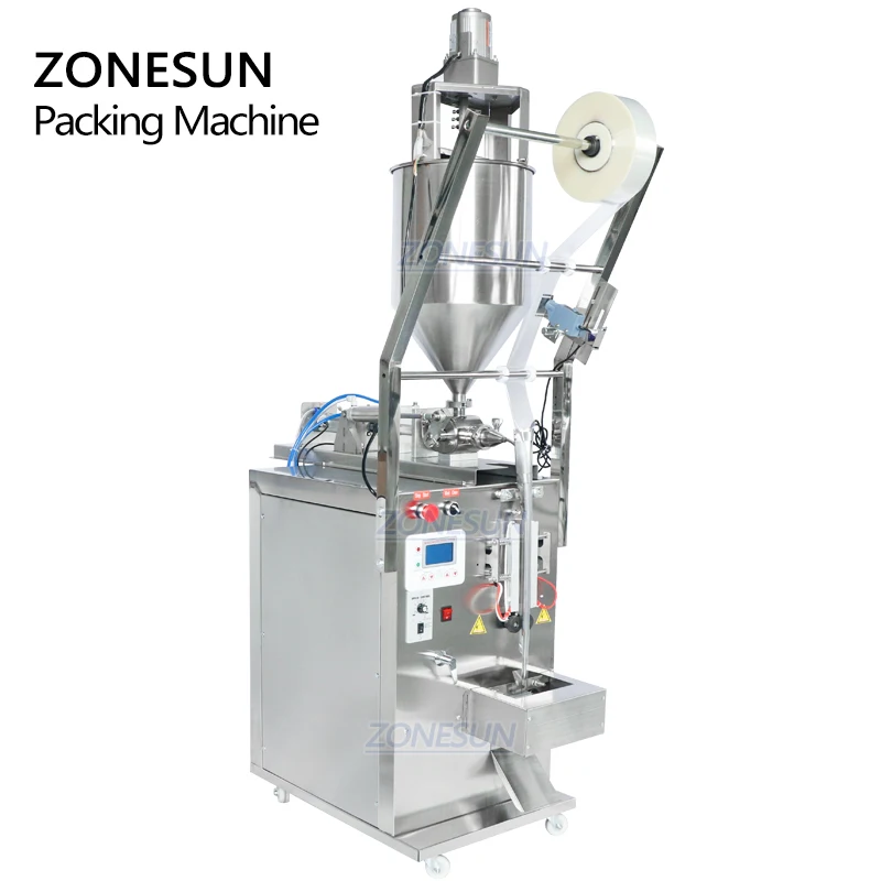 ZONESUN Filling Sealing Machine Automatic Tomato Sauce Chilli Paste Liquid Bag Forming For Food Production Packaging ZS-GFGT50