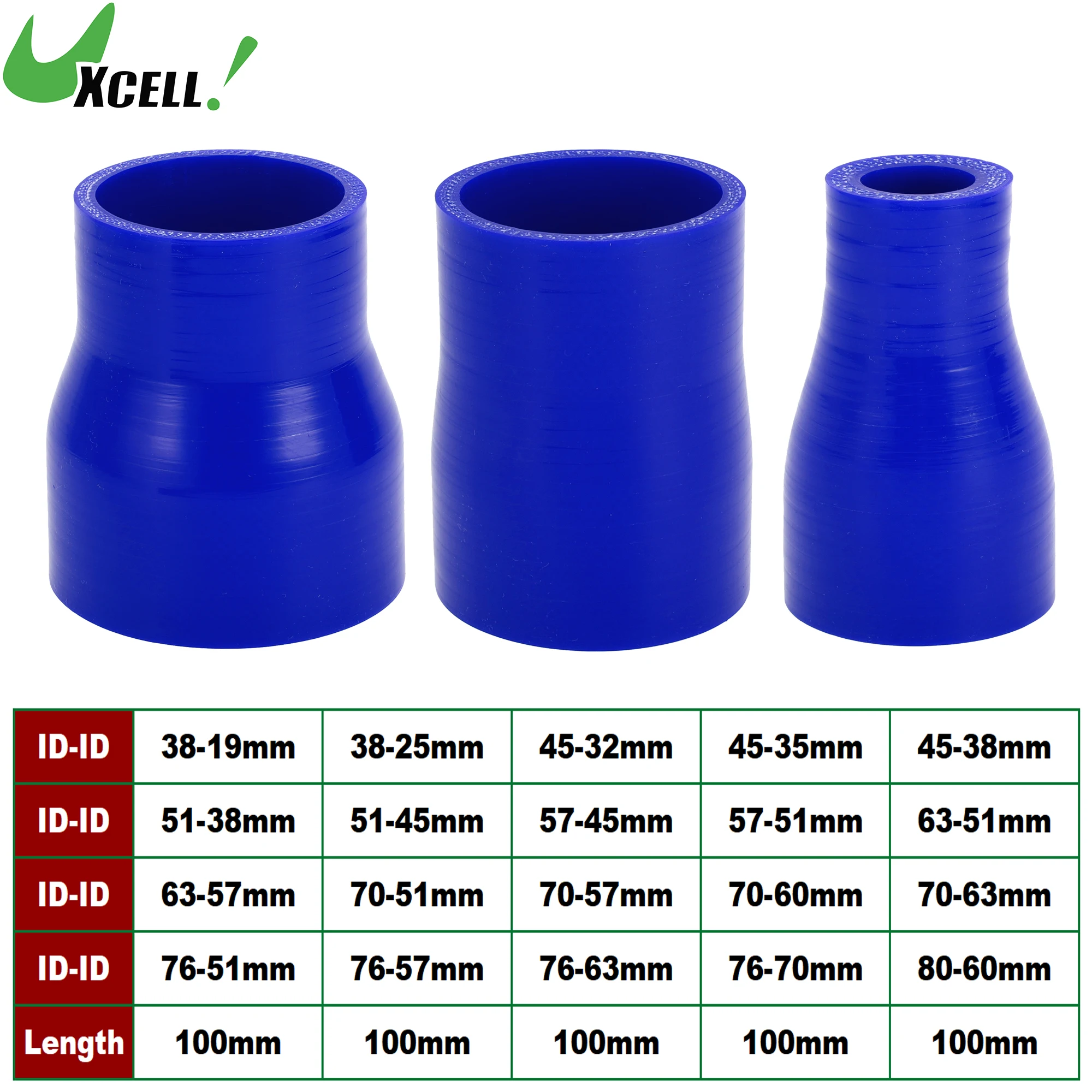 

UXCELL ID 38-19mm 45-32mm 51-38mm 57-51mm 70-60mm 80-60mm 127mm Length 0 Degrees Car Silicone Hose Coolant Hose Blue