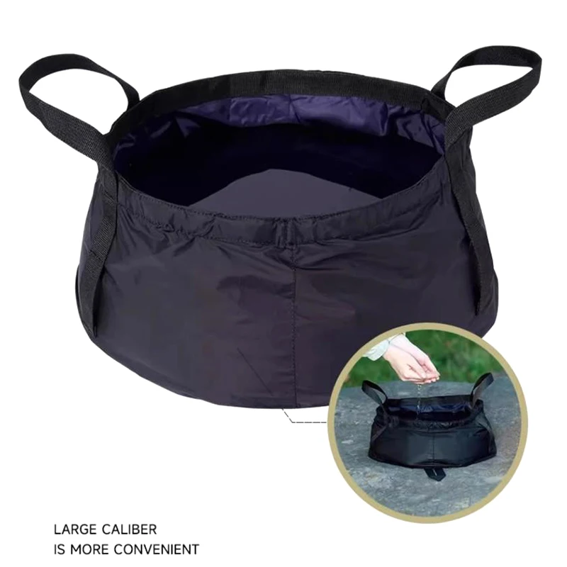 2-teiliges tragbares, zusammenklappbares Waschbecken, 8,5 l – faltbares Reisebecken für Outdoor, Camping, Wandern, zum Waschen von Füßen und Gesicht, leicht und kompakt