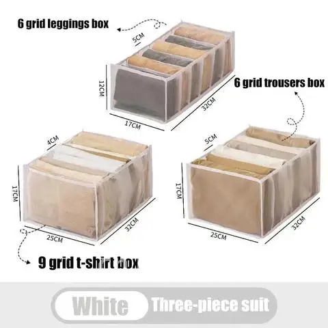 

9 Boxs Foldable Drawers Organizer Mesh Layered Jeans Pants Separation Storage Grids Organizer Box