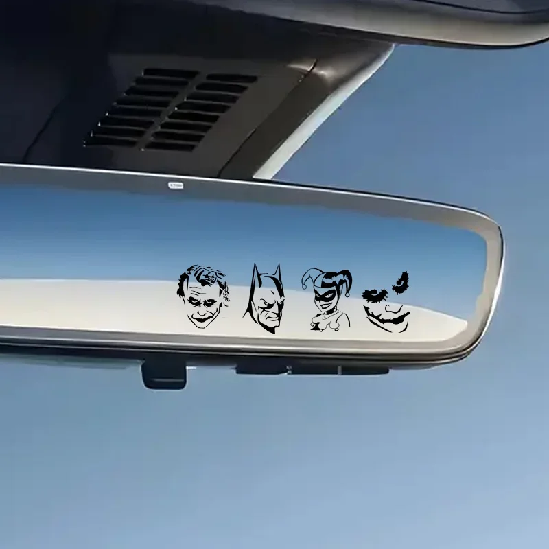 Calcomanías para espejo retrovisor estilo dibujos animados, autoadhesivas, sin residuos, brillantes, para personalización de automóviles