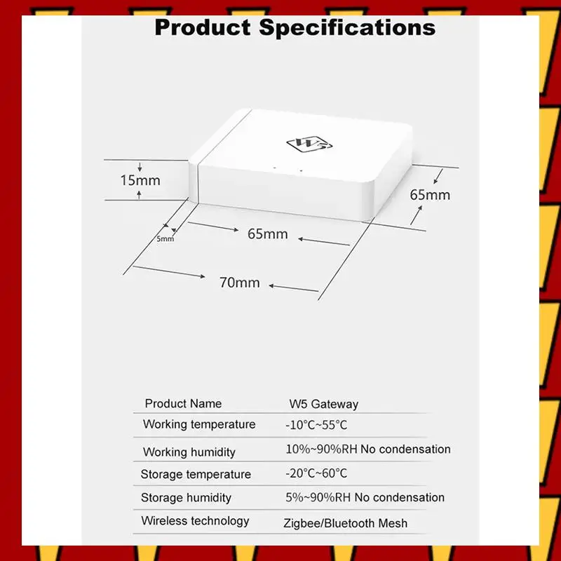 ABNP New W5 Tuya Wireless Gateway Zigbee+Bluetooth Hub Multi-Mode Enhanced Version Can Access 128+Sub Devices