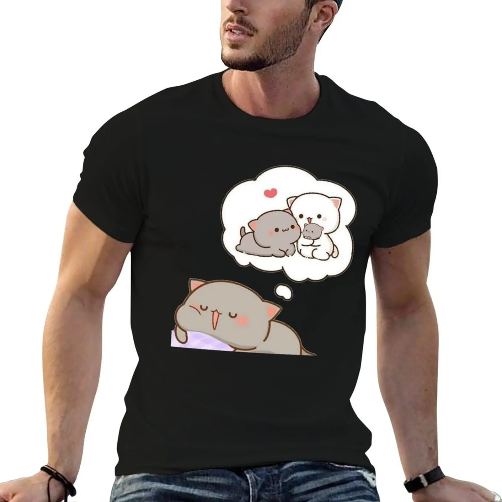 Peach And Goma Cat T-Shirt blue lock aesthetic clothes men clothes