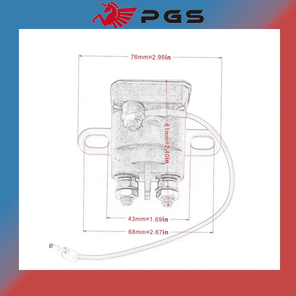 PGS Solenoid Ignition Switch Starting Relay For Polaris 250 300 350 400 L 2x4 4x4 6x6 3083211 3085521 3087196 4010930 4011335