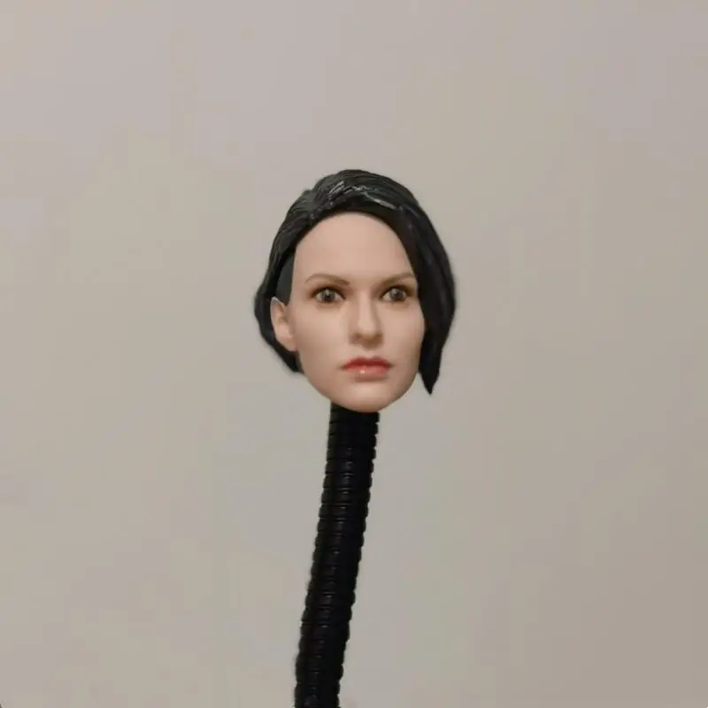 1/6 Scale Head Carving Sienna Guillory Female Soldier Model PVC With Black Hair Suitable  12-Inch Action Figure Body Doll view 3