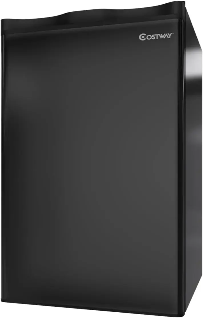 COSTWAY Compact Refrigerator, Single Door 3.2 CU.FT. Mini Fridge Compartment with Adjustable Thermostat and Removable