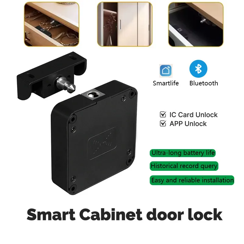 

APP Control Bluetooth Smart Cabinet Door Lock IC Card Electronic Lock Security Drawer Lock for Wardrobe Furniture Cabinet Locker