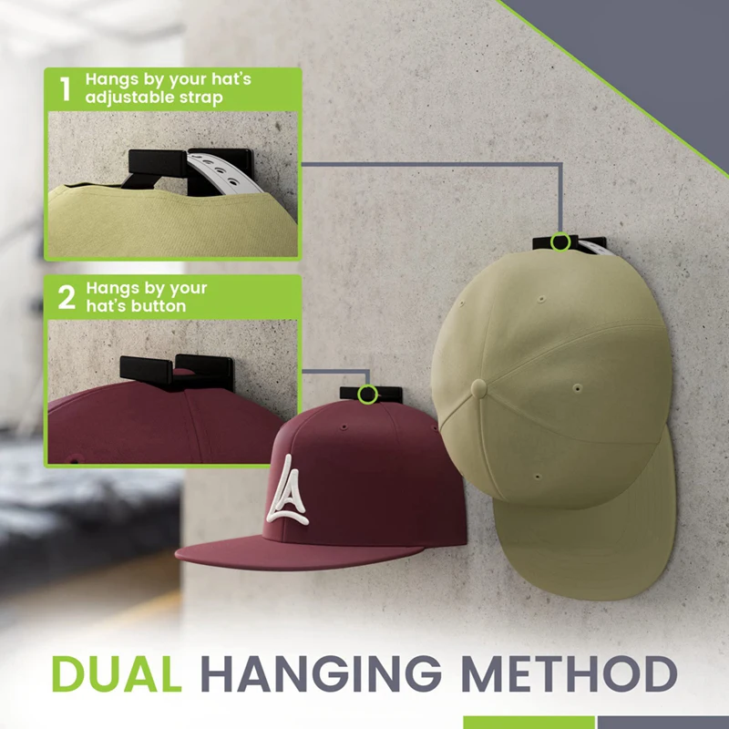 Estante de almacenamiento para gorras de béisbol, perchero colgante moderno para pared y puerta, 5/8 piezas