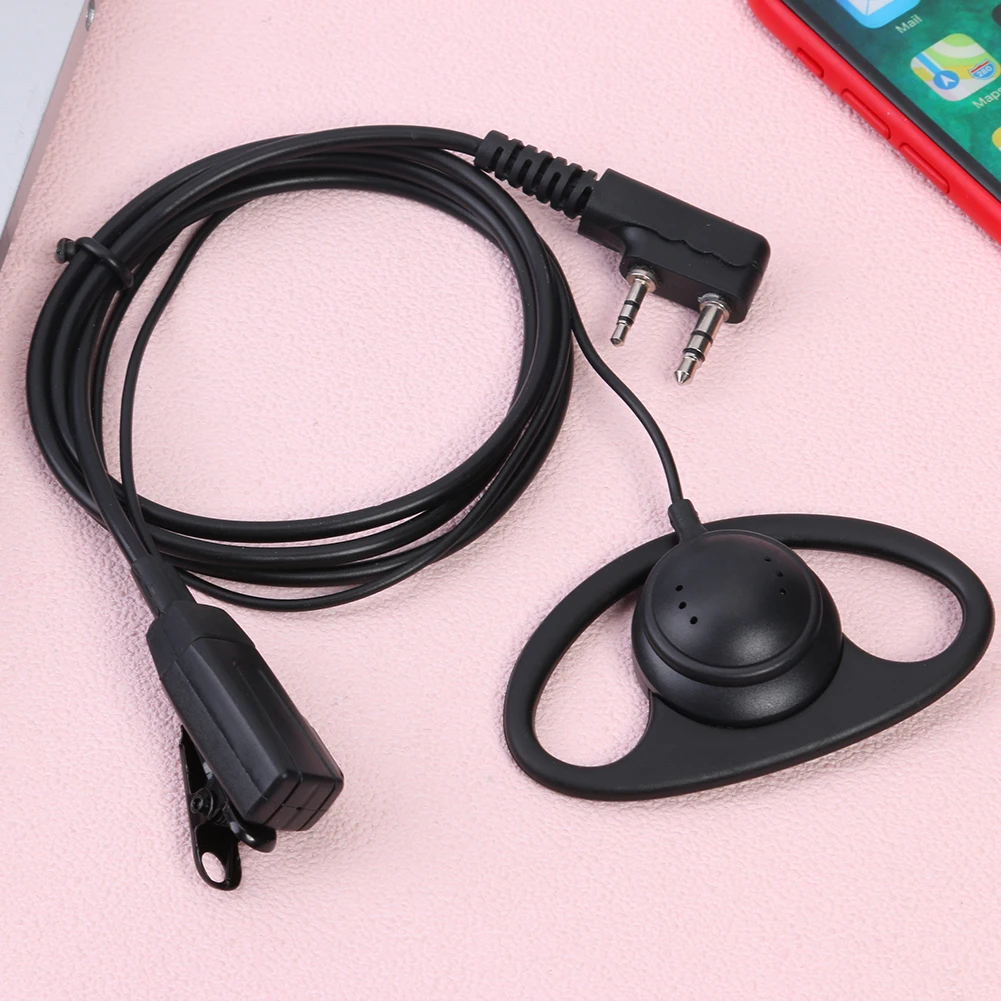 سماعة أذن على شكل حرف D بطول 1.2 متر و2Pin K لراديو Baofeng Kenwood