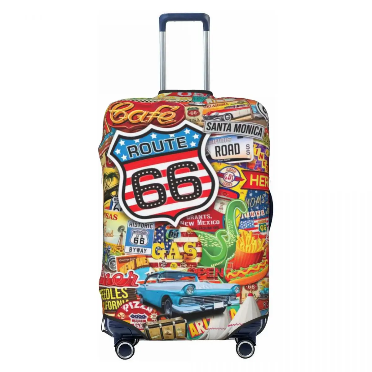 

Route 66 Print Luggage Protective Dust Covers Elastic Waterproof 18-32inch Suitcase Cover Travel Accessories