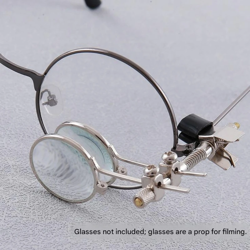 Portable Eyeglass Clip Magnifier with Clear Glass Lens and Metal Brackets for Jelwery Watch Repair Inspection Work Tasks