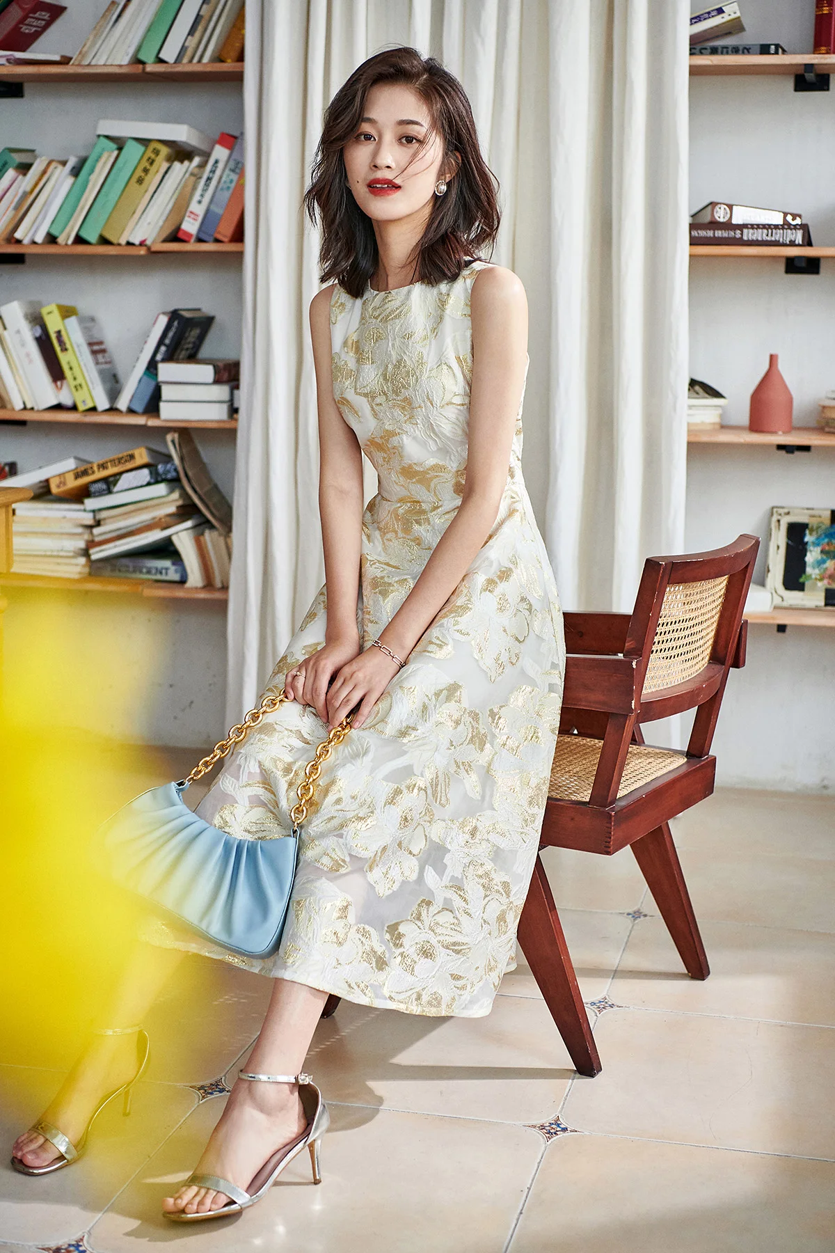 スーツ・フォーマル・ドレス FLOWER JACQUARD STRAIGHT DRESS FLOWER JACQUARD STRAIGHT DRESS ブラック S