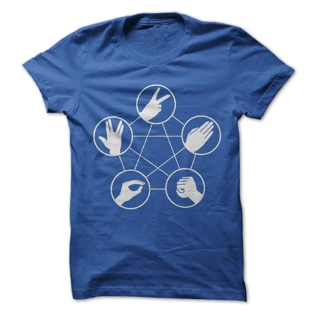 100% Cotton Big Theory Rock Paper Scissors Lizard Spock Funny T-Shirt new in tops & tees shirt homme Bang 2024  graphic t shirts