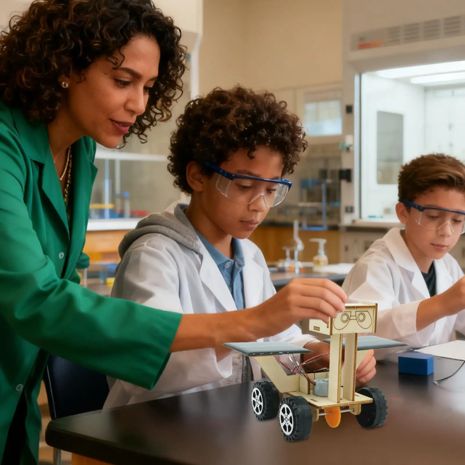 مجموعة الروبوت الشمسية STEM قم ببناء روفر القمري الخاص بك، لعبة علمية تعليمية للأطفال لتعلم الهندسة والفصول الدراسية والمنزل