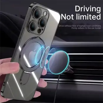 Luxusní pouzdro s magnetickým kroužkem a držákem MagSafe pro iPhone 16 17 15 14 13 12 11 Pro Max 16 Plus, průhledný akrylový kryt 8 nejlepší prodej luxusní pouzdra na iPhone - №3
