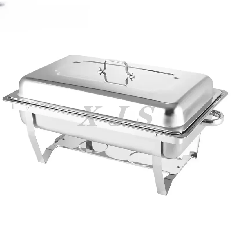 4Pcs Stainless Steel Buffet Warmer Set Chafing Dish for Hot Pot Food Heating Steam Tray Restaurant Hotel Catering Equipment