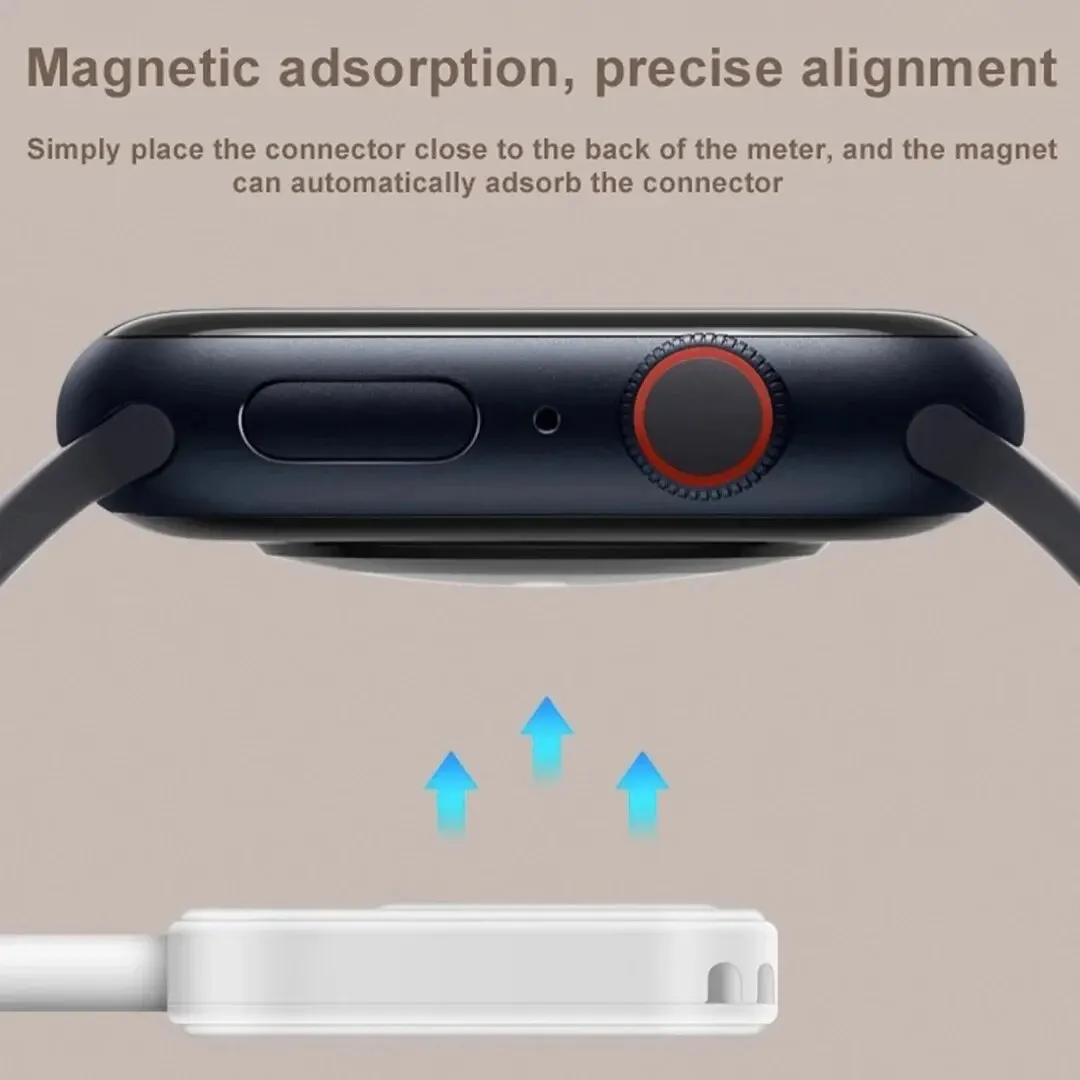 Magnetic Wireless Fast Charger For Apple Watch Series 9 8 7 6 5 Type C L Port Cable Convert Mini Charger For iWatch Series 4 3 2