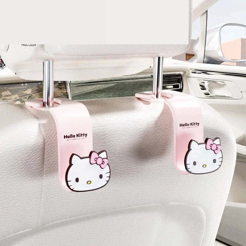 Miniso Sanrio Hello Kittys Cartoon Car Seat Headrest Hook Car Back Seat Organizer Hanger Storage Cartoon Car Accessories Gifts