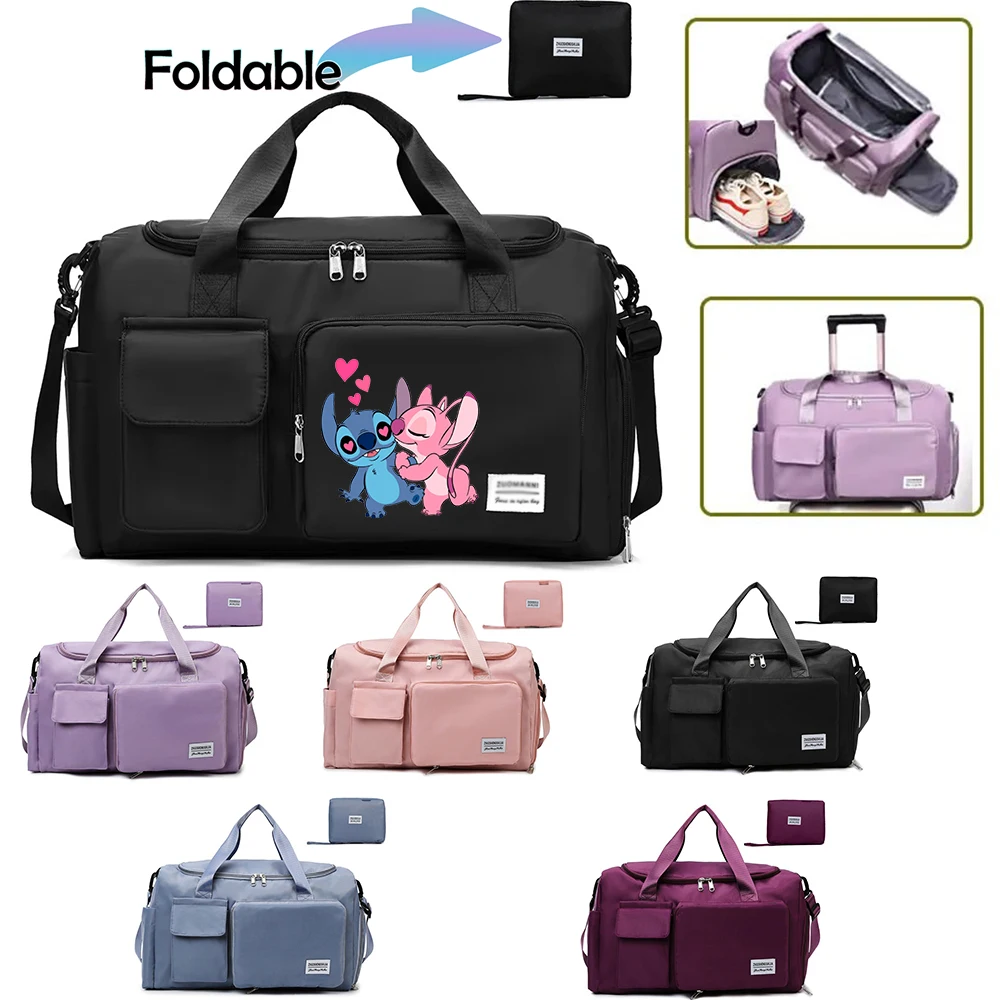 Stitch Travel Bag Large Training Fitness Sports Gym Yoga Bags Foldable Storage Bag For Women Man Duffel Handbag Luggage Bag Gift