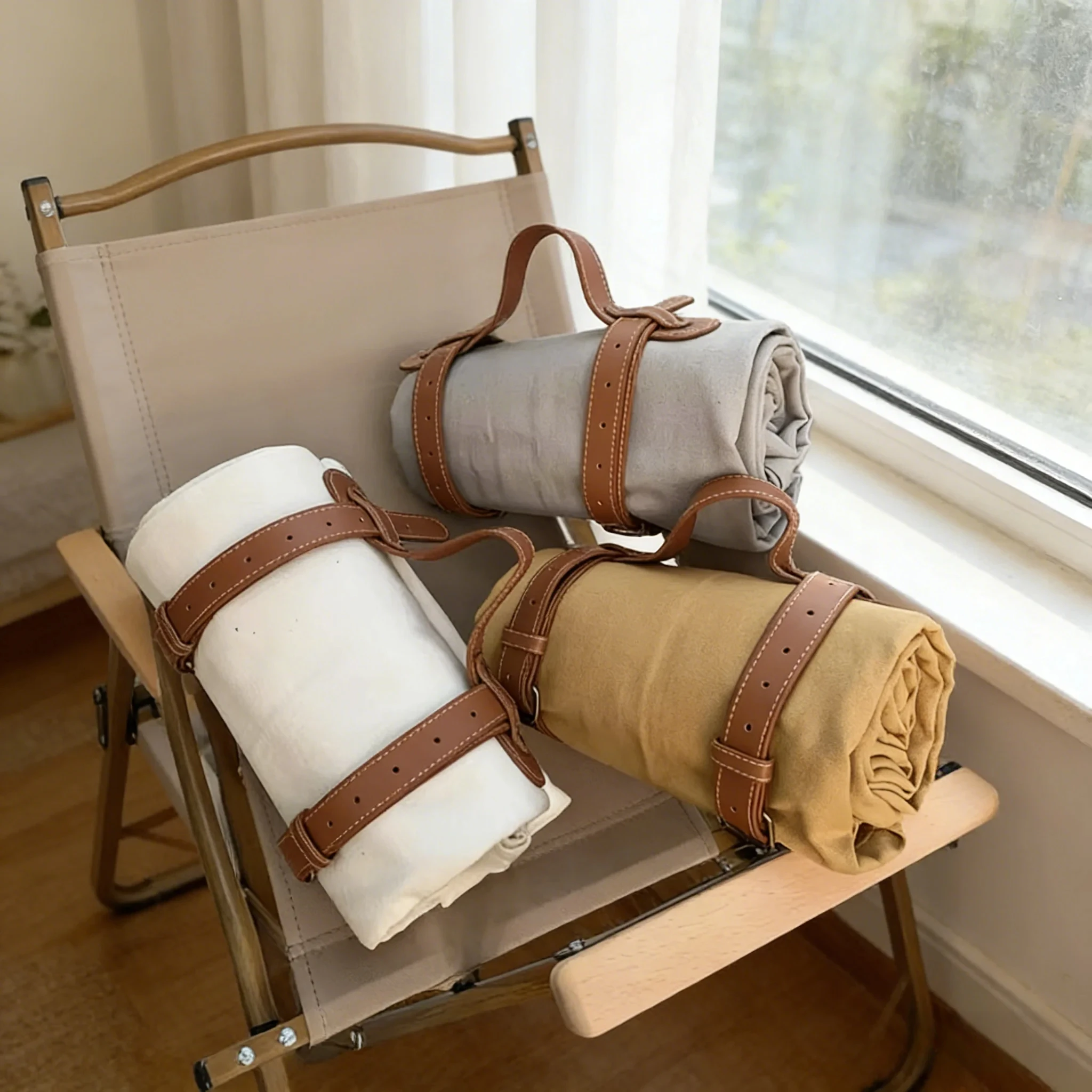 

Premium Quality Solid Color Picnic Mat High End Material Leather Handle Outdoor Camping Beach Travel Non Slip Water Resistant