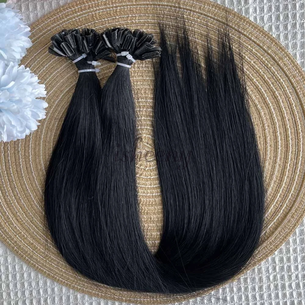 Isheeny مسمار U تلميح وصلات شعر شعر بشري حقيقي الكيراتين الشعر التمديد الانصهار الطبيعي للنساء 12 بوصة-20 بوصة 30 جرام/الحزمة