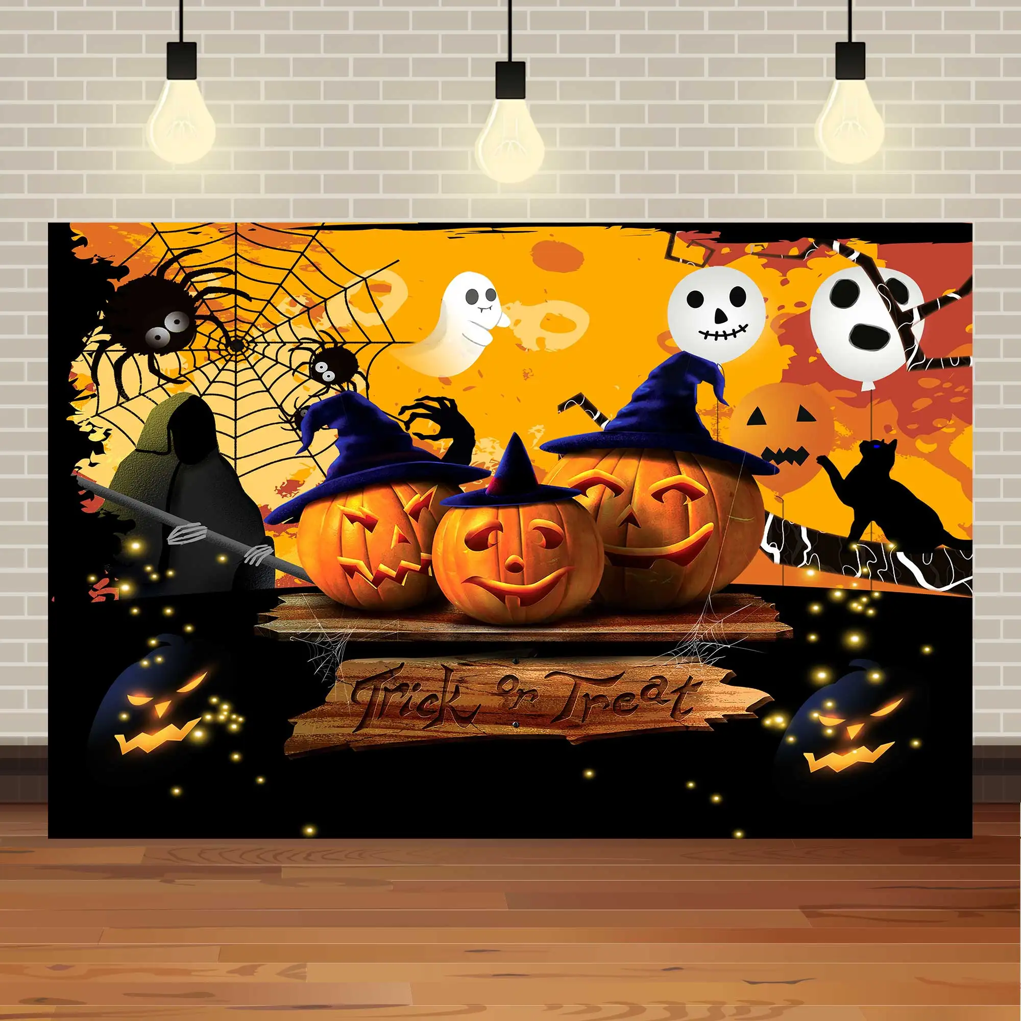 NeoBack Halloween Party Backdrop Baby Autumn Pumpkin Background Castle Skull Moon Photography Decor Photo Studio Phorocall