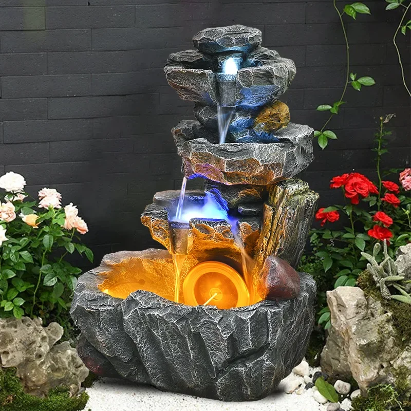 Garden rockery flowing water landscaping ornament like stone outdoor decoration fountain circulating water lucky terrace