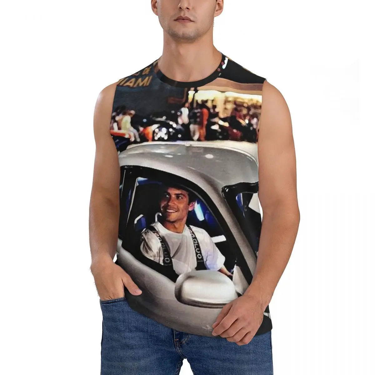 Paul Walker Fast And Furious Men Sleeveless Tank Tops Quick Dry Breathable Gym Fitness Running Summer Casual Sport Vest