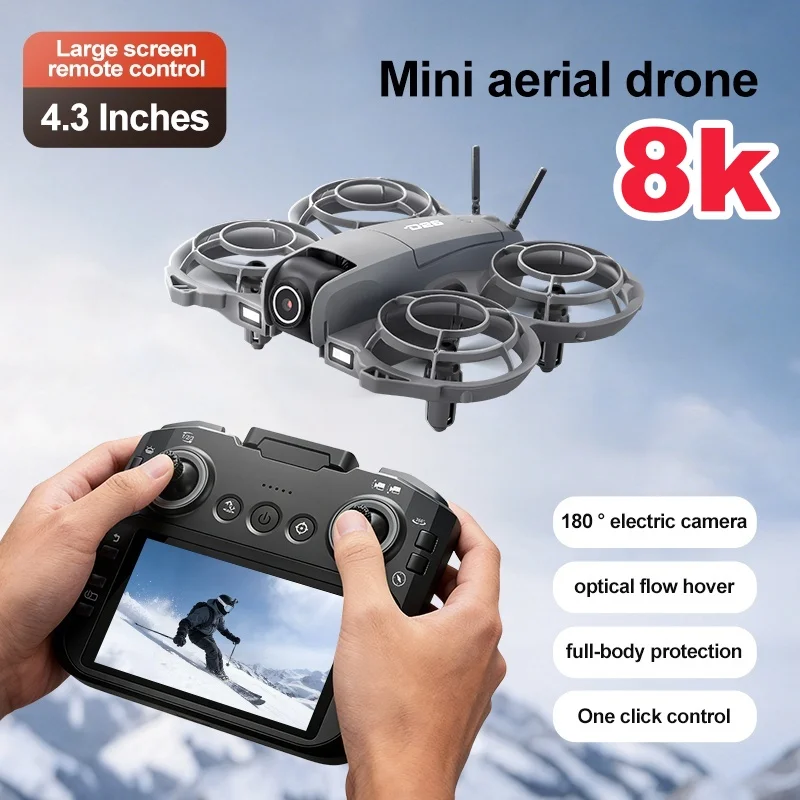 

4.3-inch Large Screen WiFi FPV RC Drone 8K 180 Degree ESC Dual Camera Switching Optical Quadcopter Remote Control Drone Toys