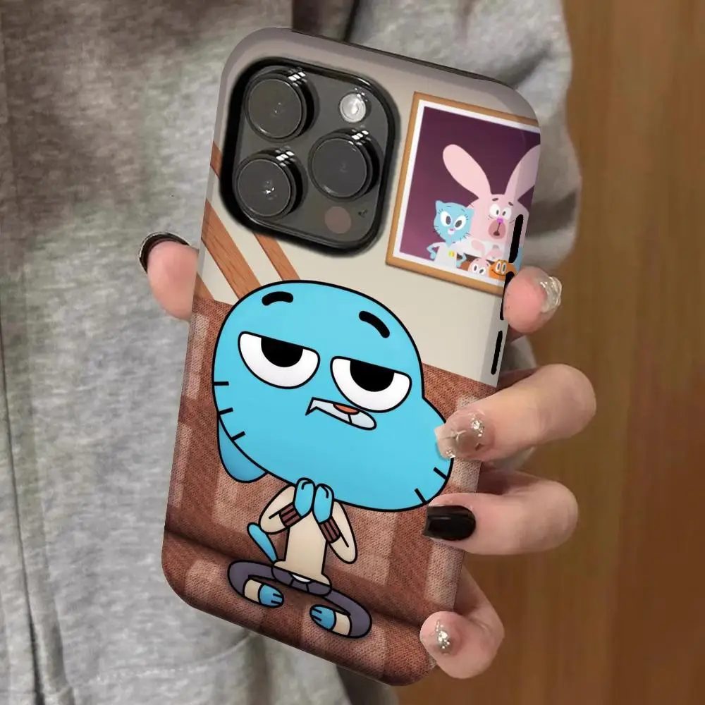 

The Amazing World Gumball Phone Case Double-layered 2-in-1 Film Case For IPhone 16 15 Promax 14 13 Pro 12 11 plus SamsungSCovers