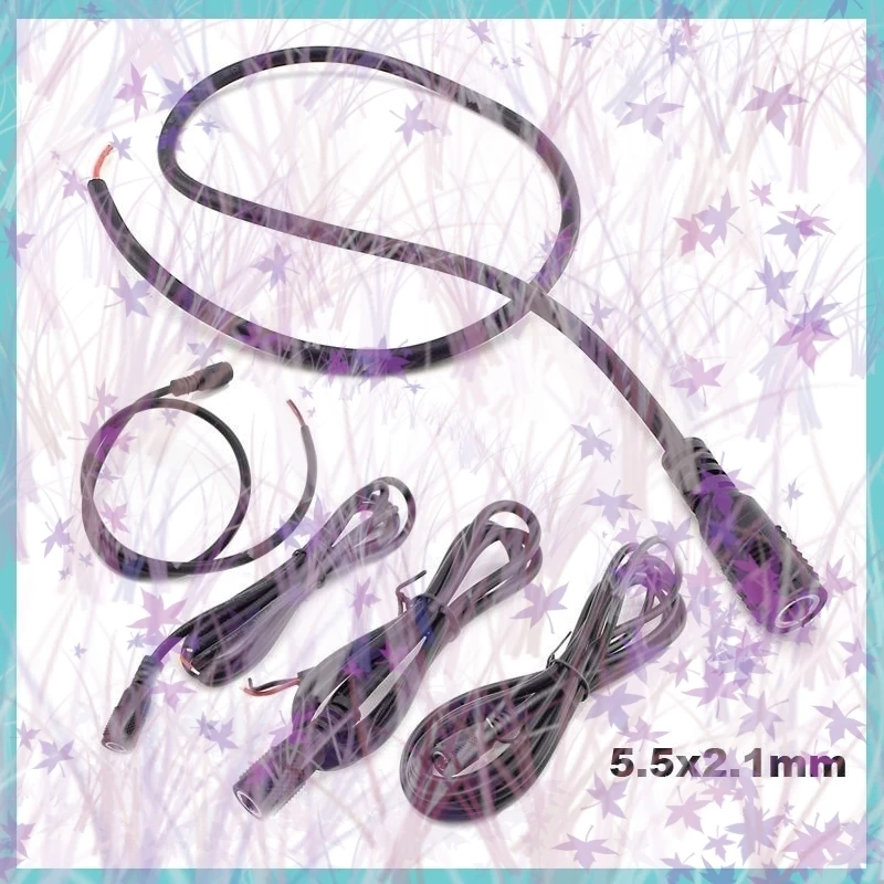 

DC 5.5*2.1mm Female Plug Power Supply Cable DIY Extension 20 AWG Jack Cord DC Connector For Copper Extension Power Cord C4
