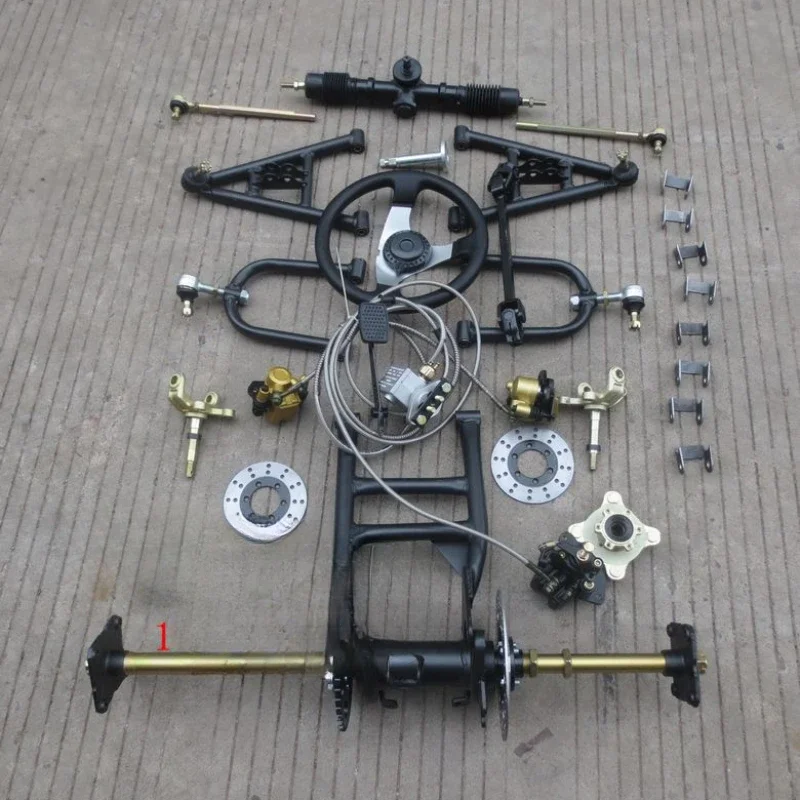 Modified four-wheel truck electric vehicle front and rear suspension, front steering brake kit, rear axle complete