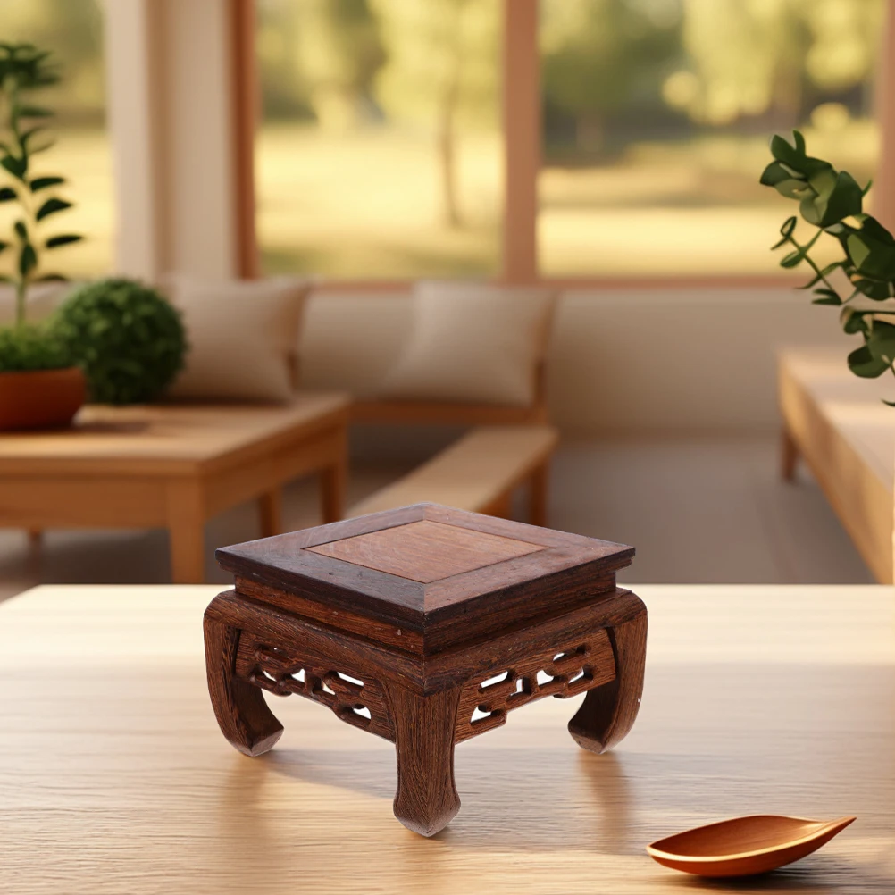 

Vase Base Flowerpot Craft Holder Plant Stand Pedestal Chinese Wood Furniture Bonsai Display Stone Ornament Wooden