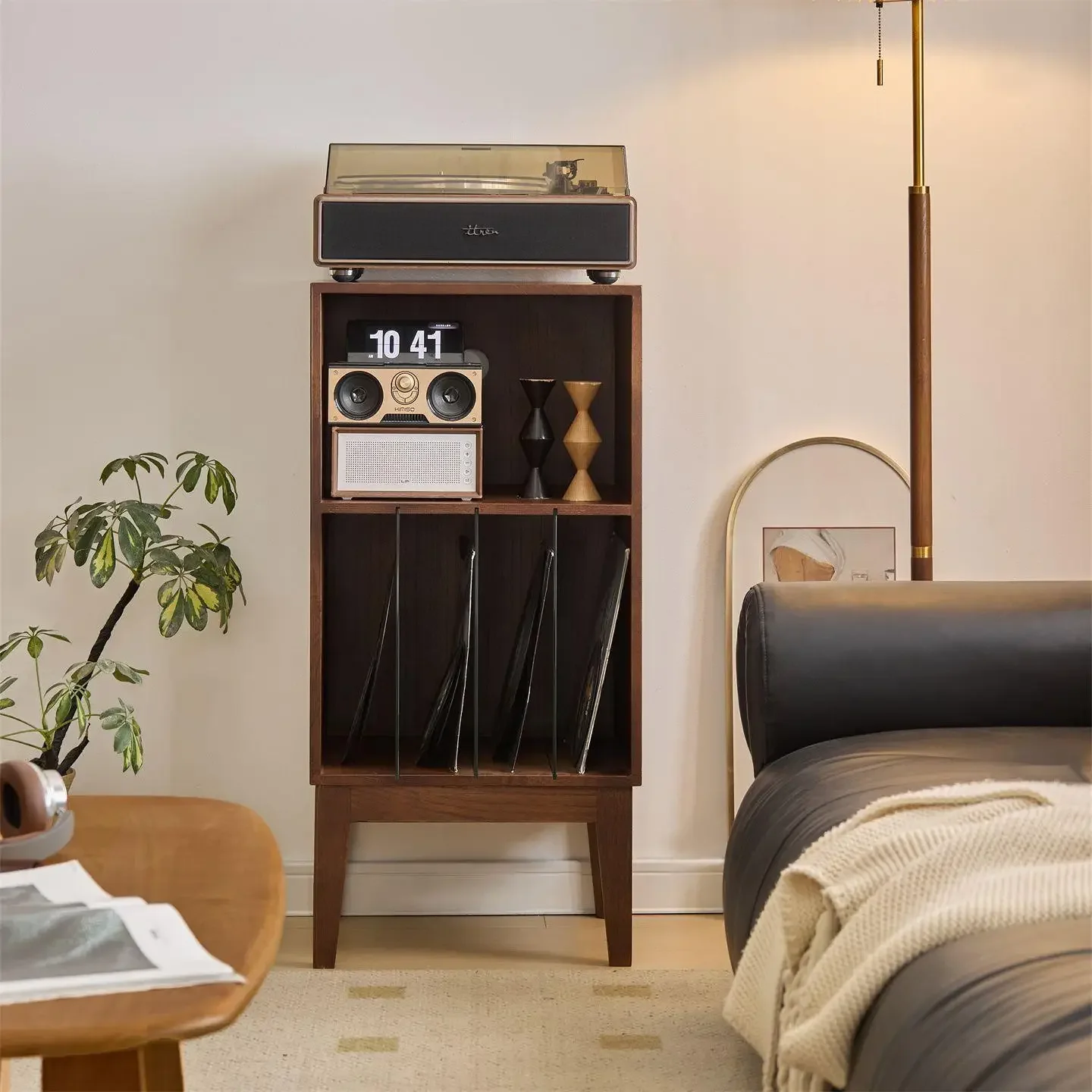 DSA Record Cabinet Solid Wood Power Amplifier Cabinet  Magazine Cabinet Walnut Sofa