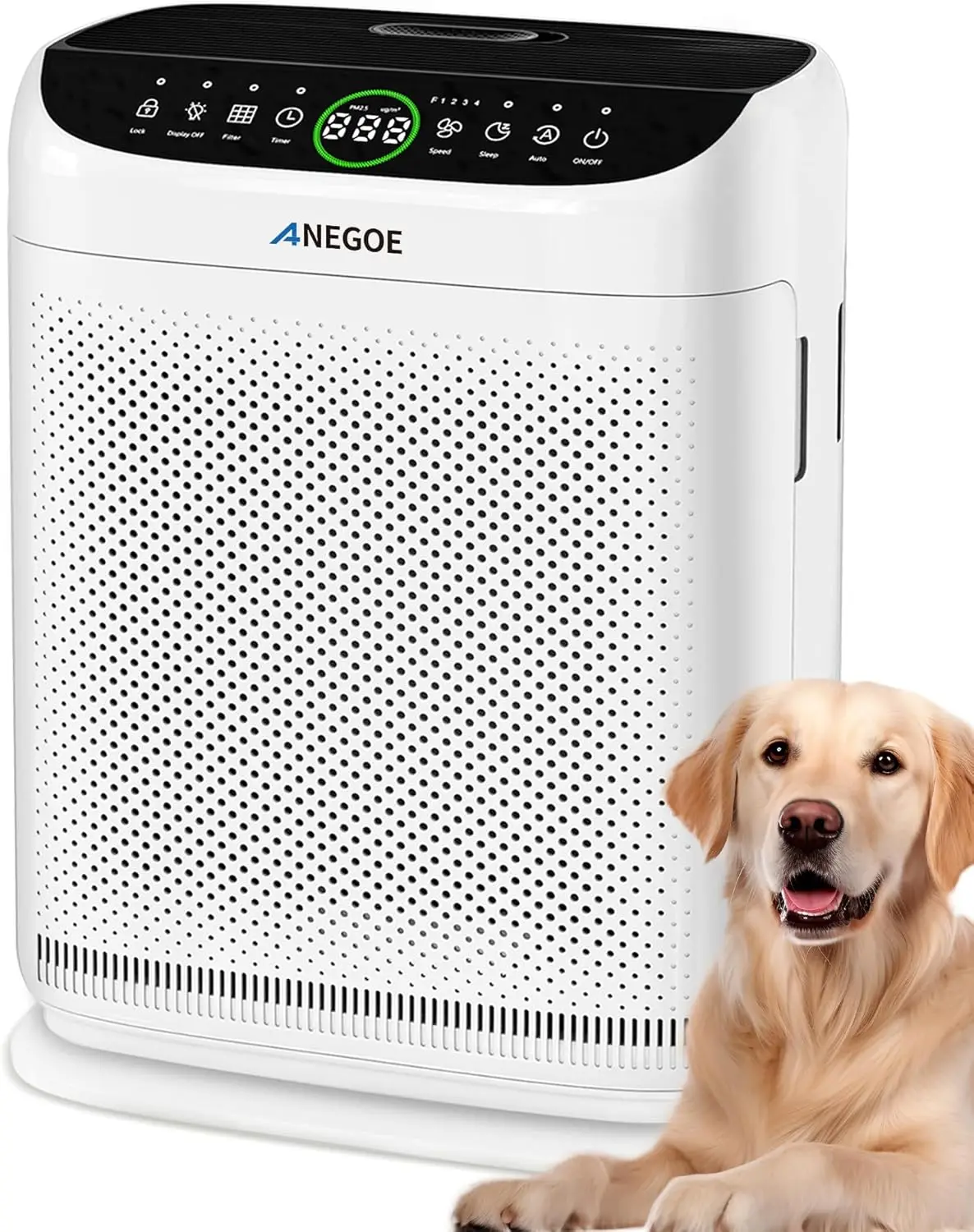 Large Room Air Purifier for Pets and Dust, HEPA Filter with Remote Control, Washable Pre-Filters, Covers 2500 Sq Ft