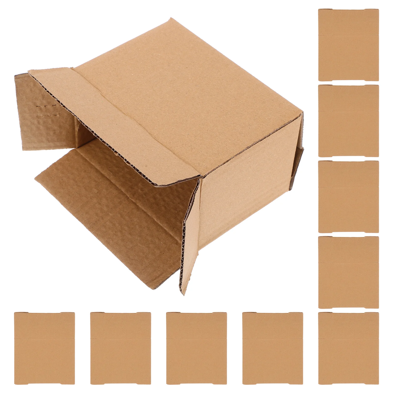 10pcs Carton Packaging Box Corrugated Moving Boxes for Packing Shipping Safe Reusable Practical Assembly Design
