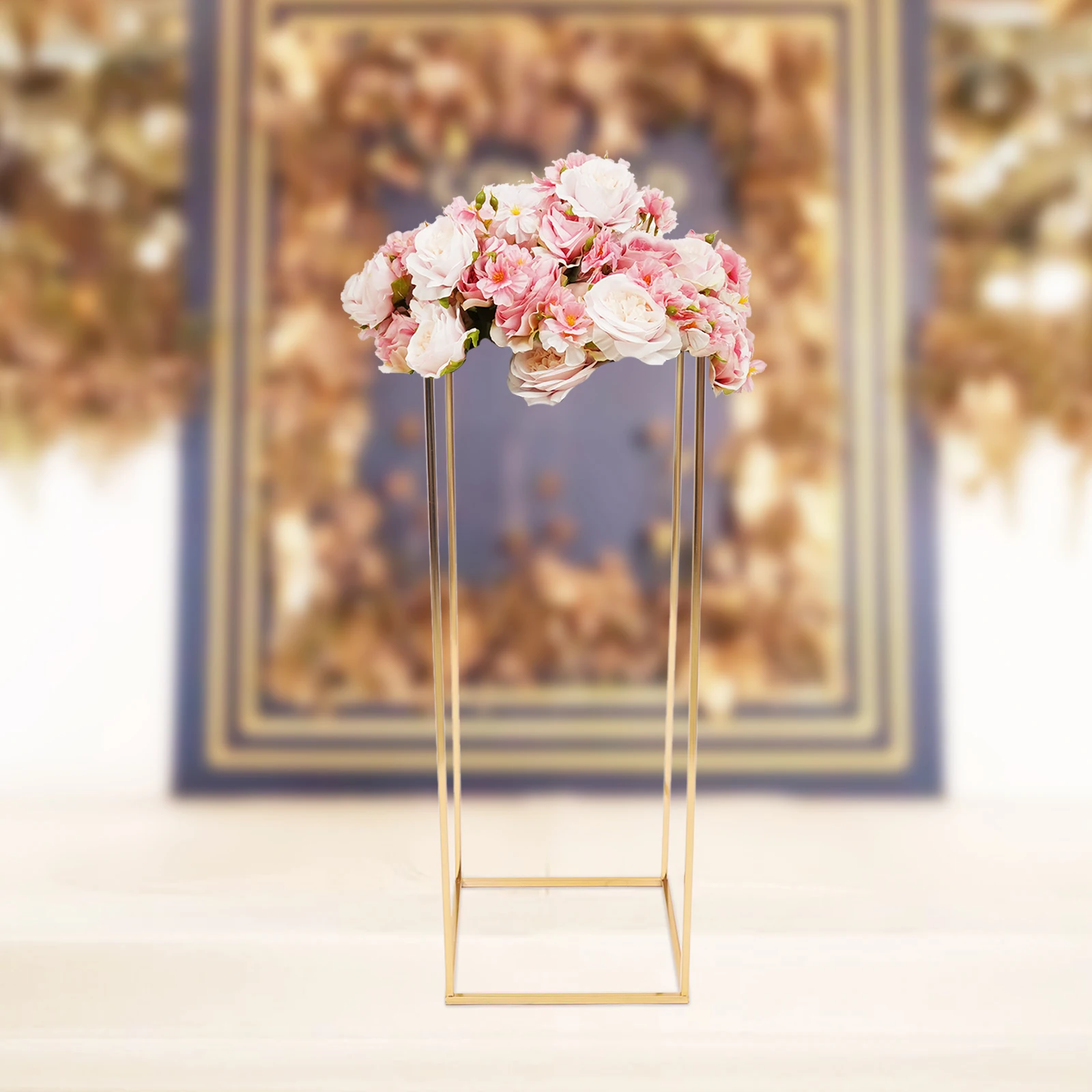 Wedding Flower Stand Metal Gold Vase Column Stand For Wedding Party Table Decoration Arrangement