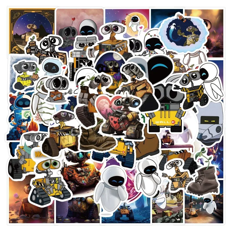 50pcs WALL·E Walle Movie Stickers Suitcase Water Cup Stationery Mobile Phone Scooter Laptop Refrigerator Decorative Stickers