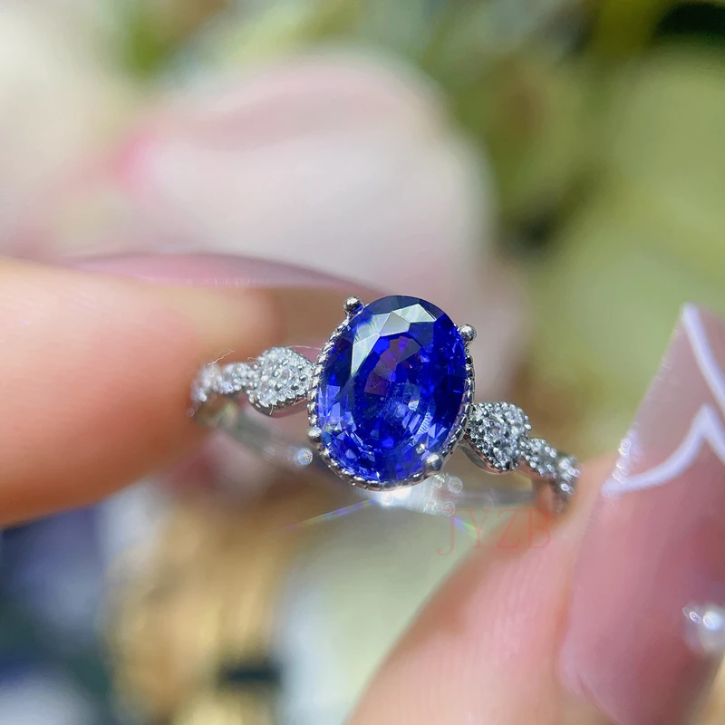 

Europe and the United States new Tanzanite ring female 925 sterling silver oval color treasure opening ring advanced sense