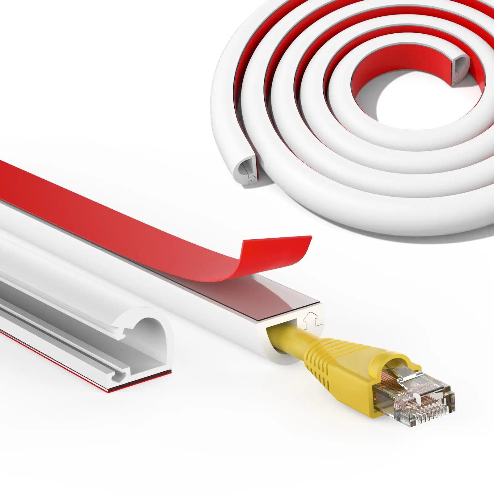 Wall Cord Hider 3/5/8M Self Adhesive Cable Hider Cord Cover Floor Cable Protector Wire Cover Cable Raceway For Cord Management